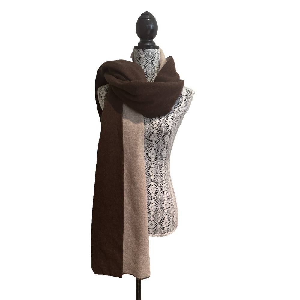 Note di Anita unisex brown/cream Reversible merino‎ Wool, Cashmere blend Scarf
